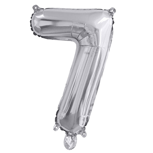 Ballon Métallique "7" Argent - 35cm