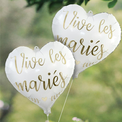 Ballon Cœur "Vive les Mariés"