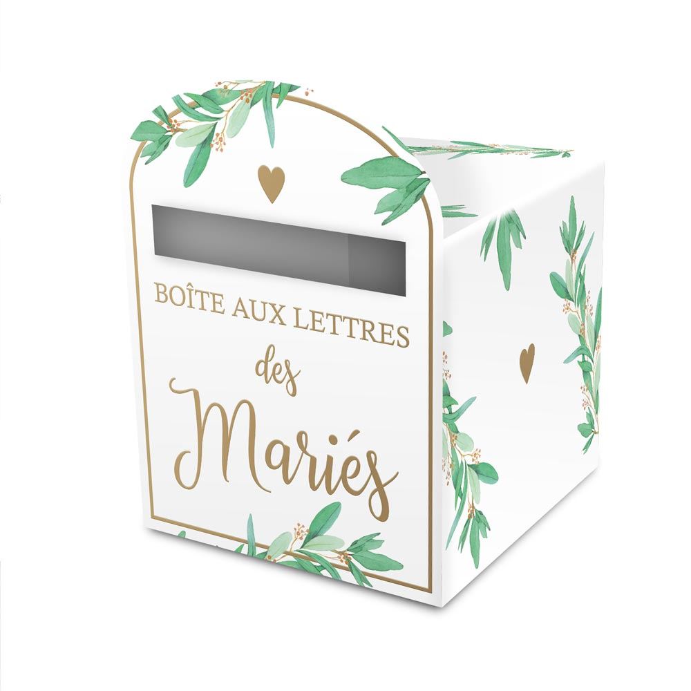 Urne de Mariage Boîte aux Lettres avec 50 Cartes de Vœux Personnalisables