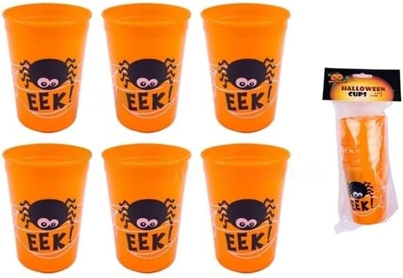 Lot de 6 gobelets Orange Halloween