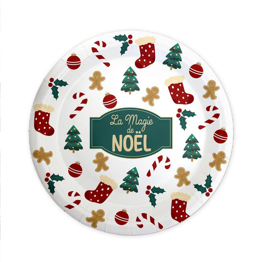 Assiettes de Noël en Carton - "La Magie de Noël"