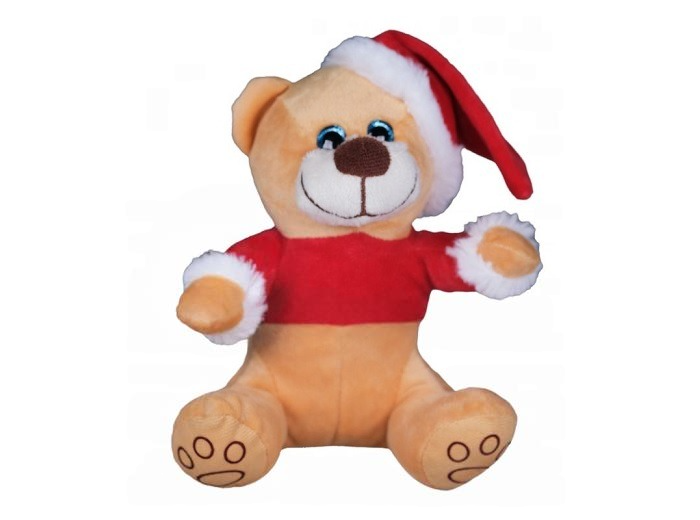 Peluche Ours de Noël 18cm – Avec T-shirt et Bonnet Assortis